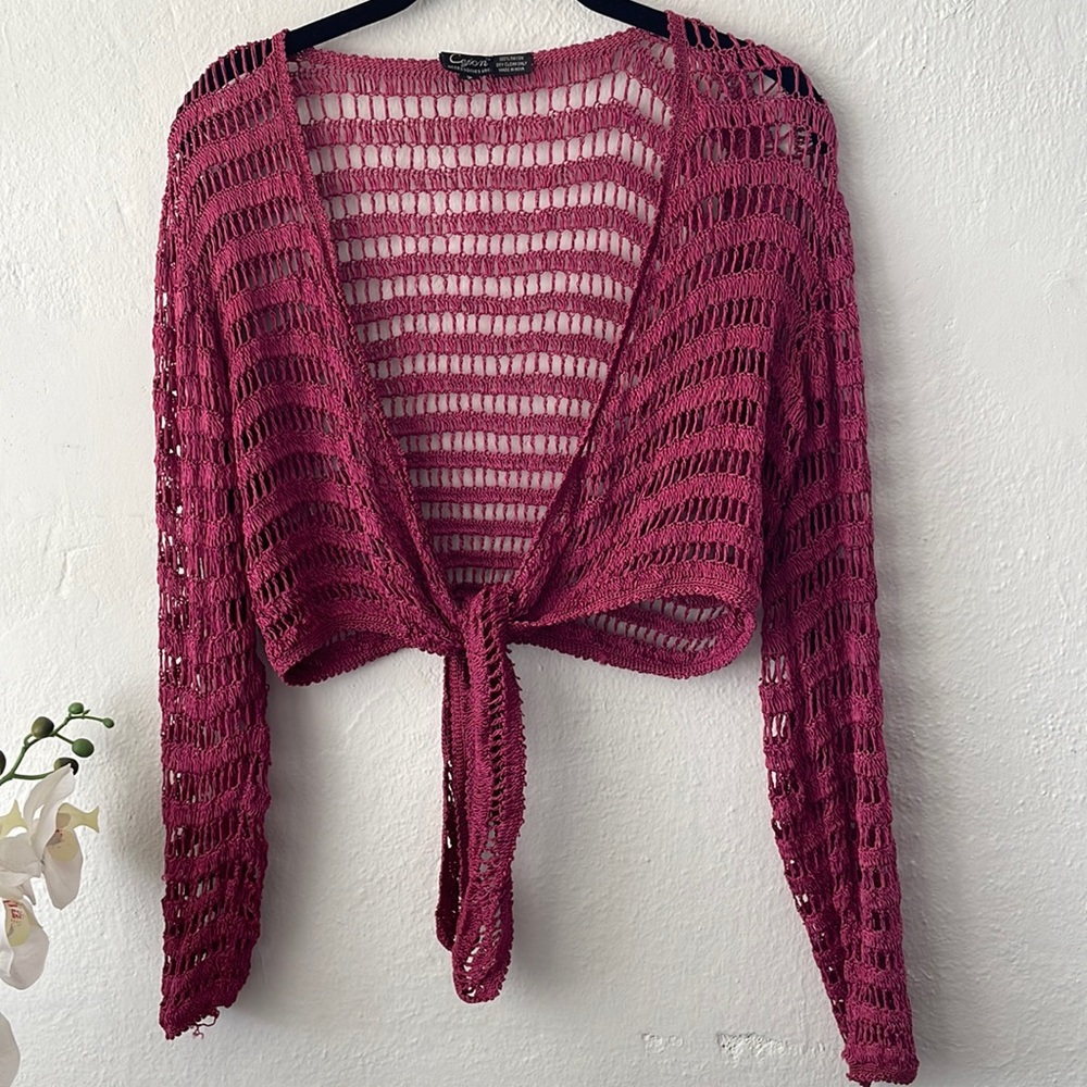 Cejon Size Small Knitted Crop Cardigan